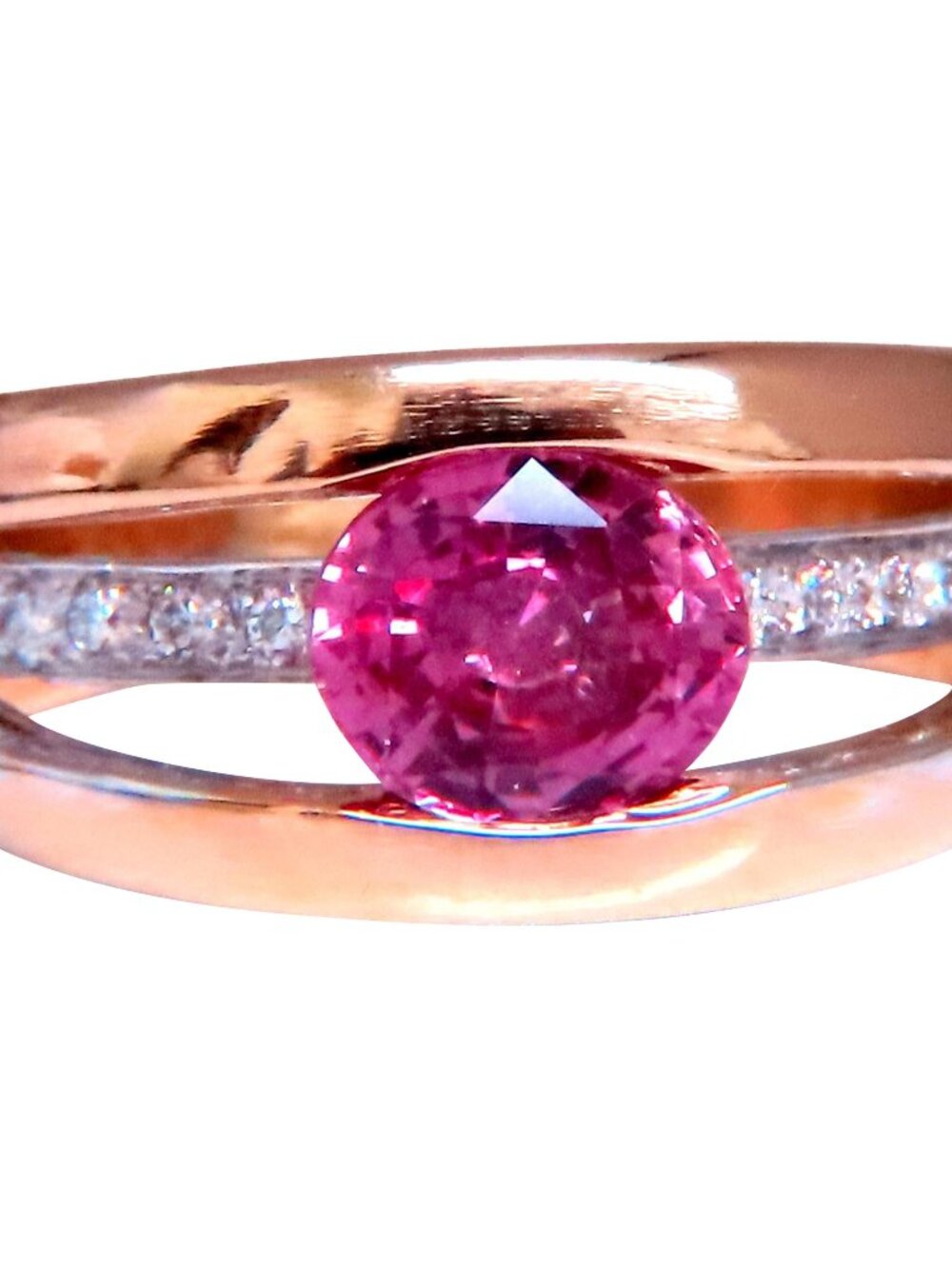 GIA Certified 1.74ct Natural No Heat Pink Sapphire Ring 18kt Gold 12411*